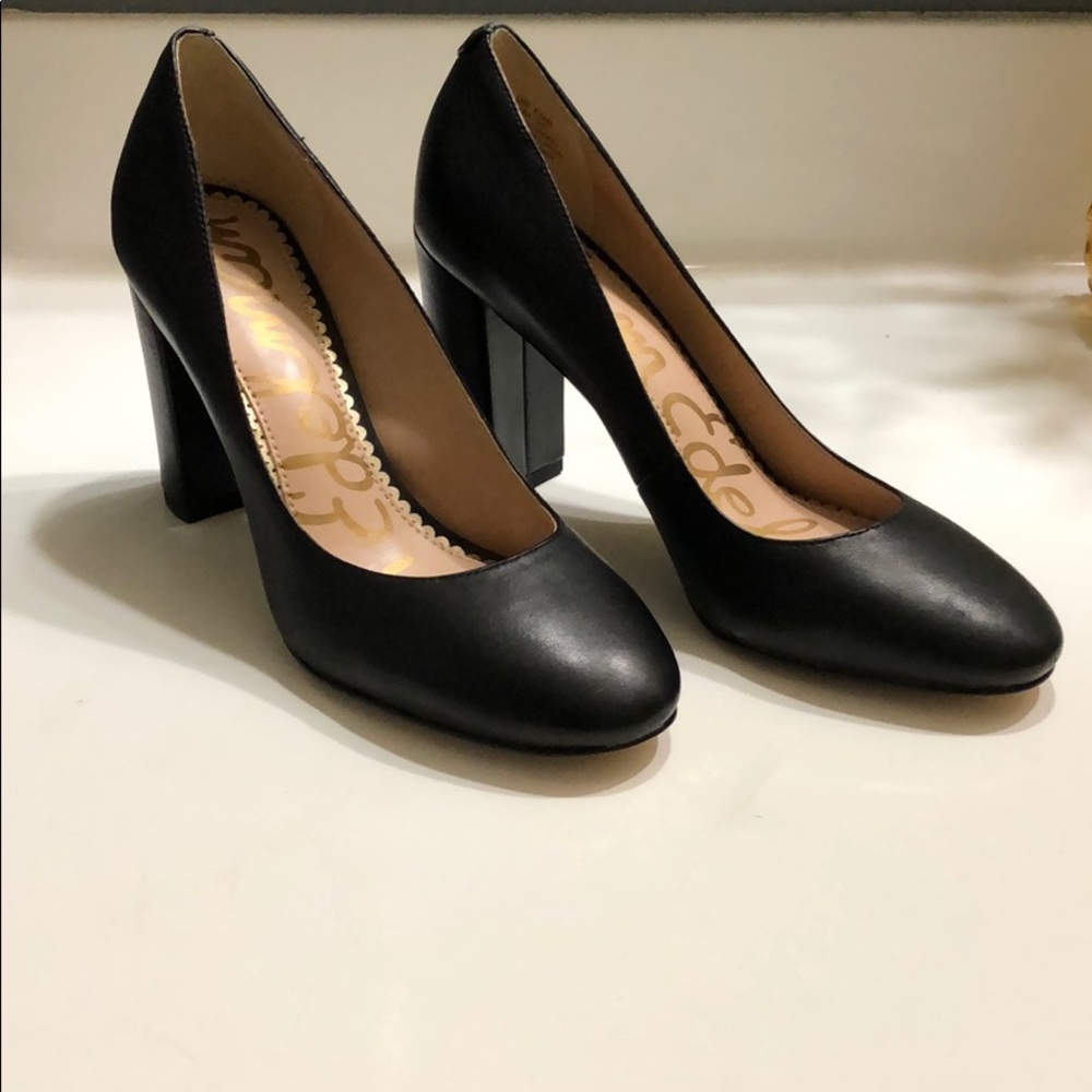Sam Edelman Stillson Black Leather Heels